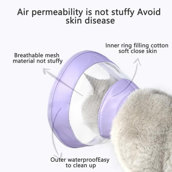 Yousheng Kočičí rekonvalescenční límec Síťované prošívání Měkký prodyšný Proti poškrábání Bavlněný Kočičí krční kuželový límec Potřeby pro domácí mazlíčky