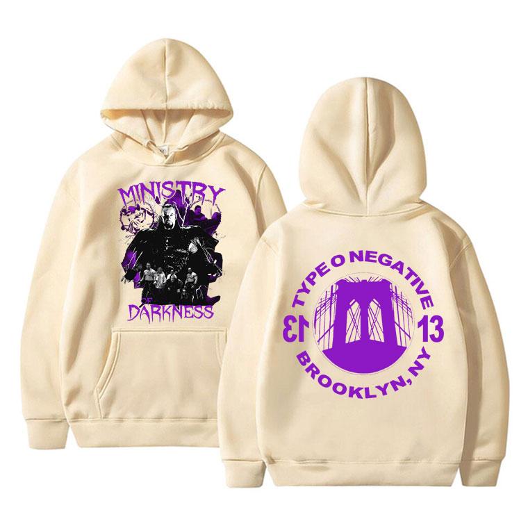 Vintage Type O Negativní potisk Mikina Pánské Fleece Bavlna Mikiny Unisex Dámské Mikina Rock Band Běžné Oversized Streetwear Unisex