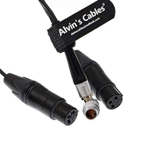 Cables XLR Breakout Audio Input Cable for Atomos Shogun Monitor Right Angle To Dual XLR Female Alvin's Recorder, 10-pin 3-pin