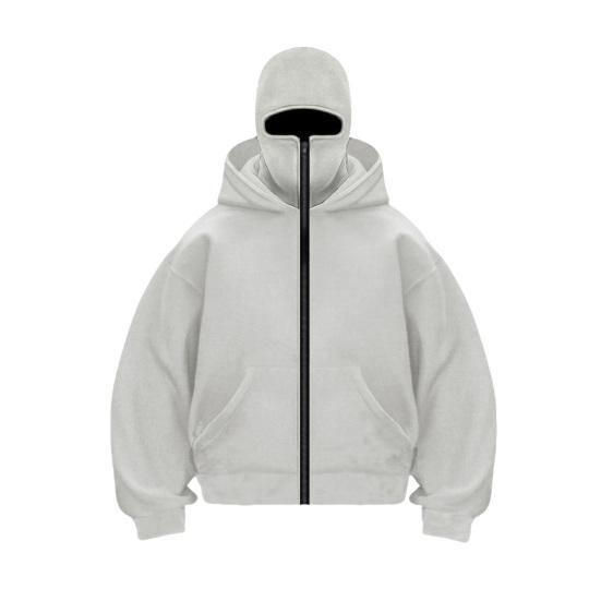 Pánská kukla s kapucí na zip bunda s maskou mikina s kapucí větruodolný sportovní kabát s velkými kapsami pro venkovní sporty fitness zimu denní