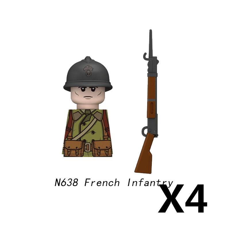 Military Soldier Figure Building Blocks British US French Army Weapons 101 Airborne Division Officer Infantry M1 Toys Gifts D126