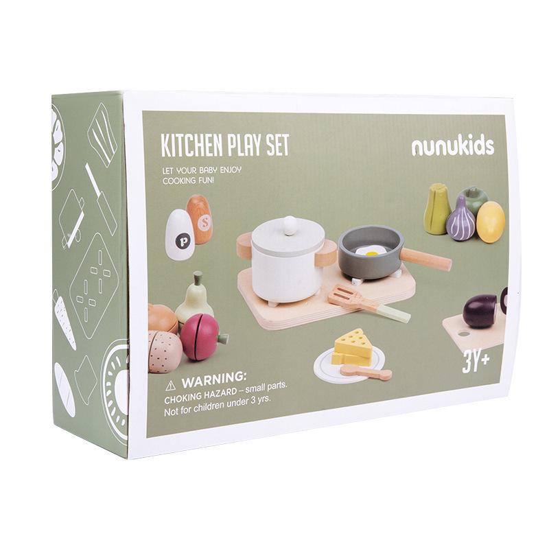 

Скандинавский детский деревянный игровой кухонный набор: Фрукты, Овощи и Кухонные Инструменты