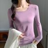 Modal Bottoming Shirt Women's New Women's Clothing Long-sleeved Inner with Autumn and Winter Versatile Crew Neck Slim-fit Shoulder Shirt