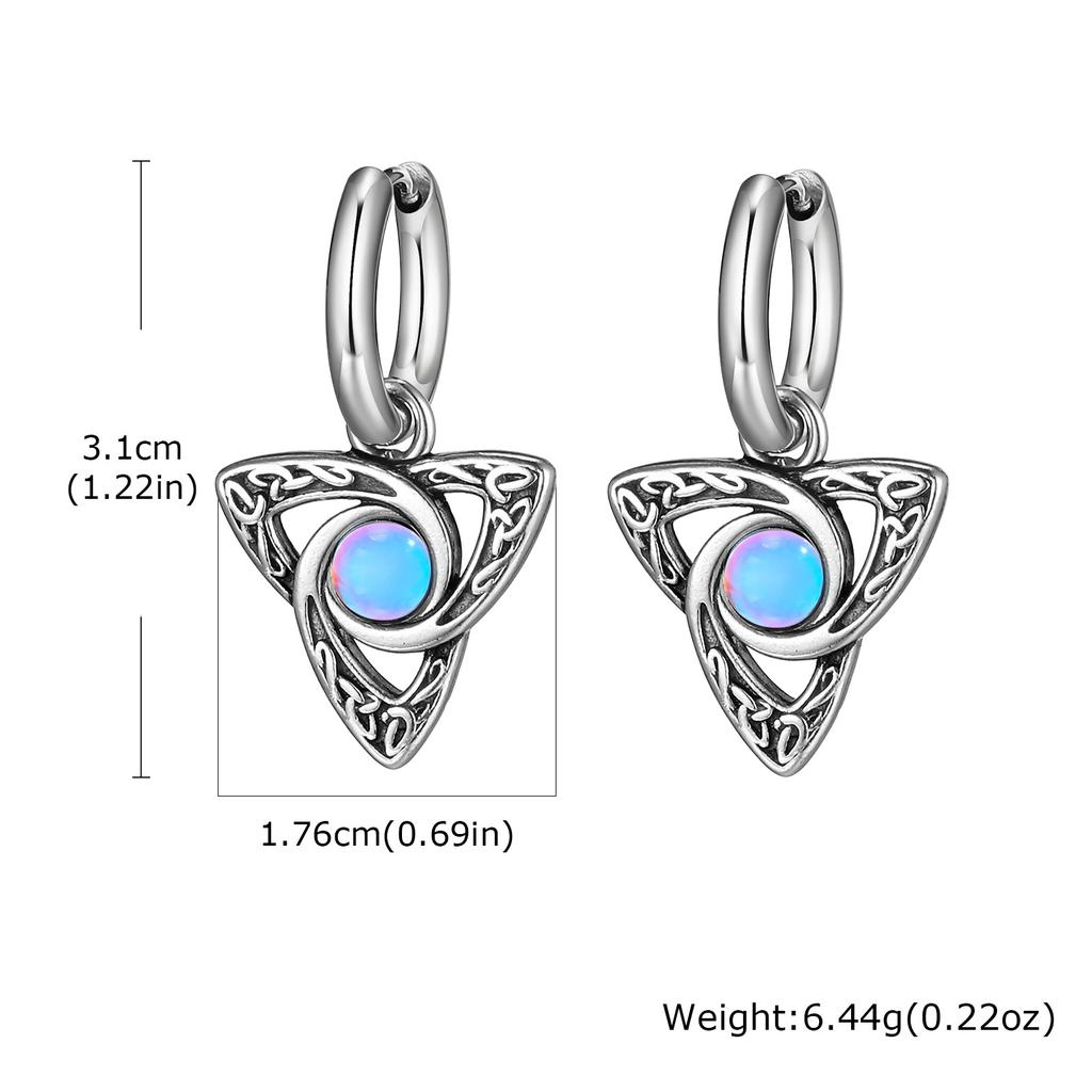 Multi Style Fashion Stainless Steel Hoop Earrings, Vintage Sword Star Geometric Pendant Men's Earrings, Hip Hop Piercing Jewelry