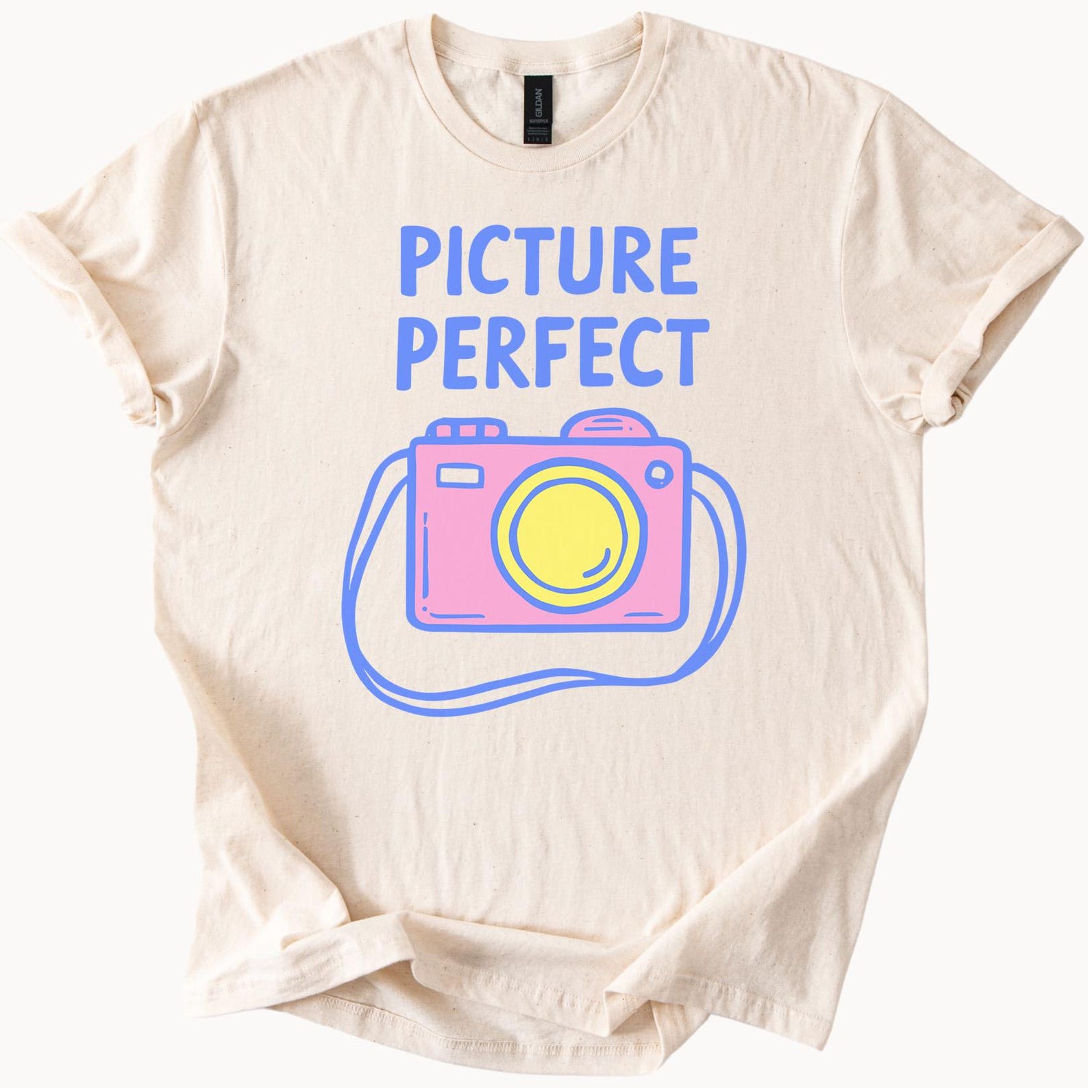 Picture Perfect Camera Graphic T Shirt Pastel Photo Lover Gift Artistic Photography Tee Photographer Shirt Trendy Cute Graphic Tee Shirt 130