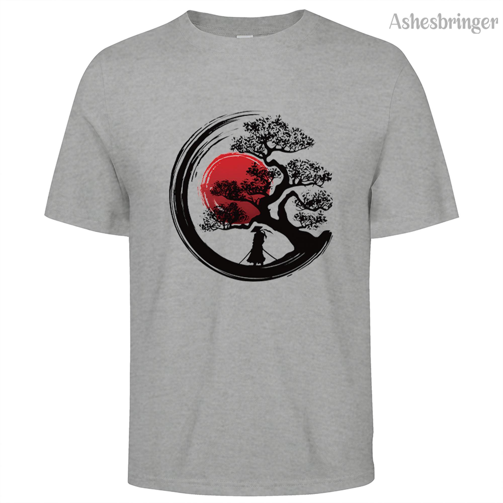 

Men s 100% Summer Cotton Japanese Samurai Graphic Printed T-Shirt Casual Style Tops for Men and Women 4XL