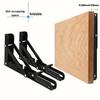 2 Pack Iron Folding Shelf Brackets Heavy-Duty Wall Mounted Support Hinges with Triangular Design Triangle Support Brackets Collapsible Shelves Bracket