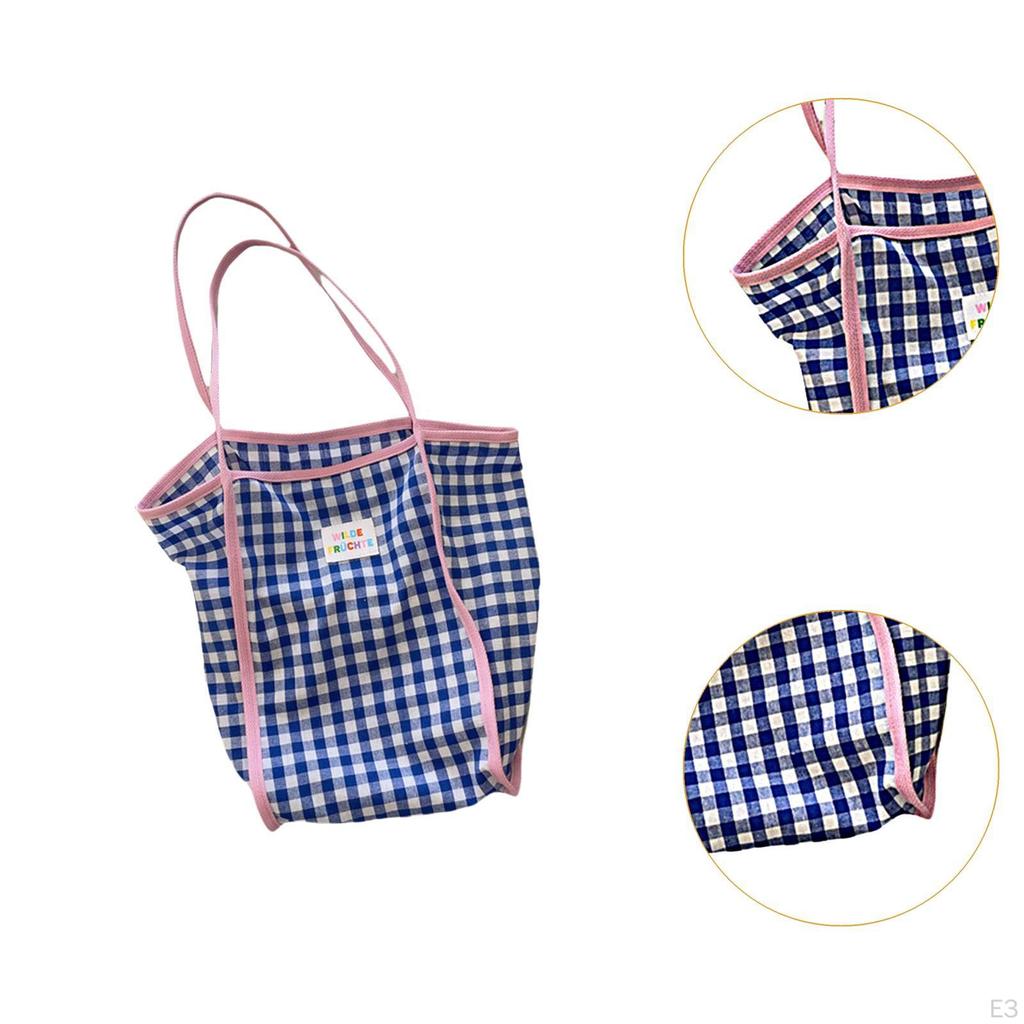 Women Shoulder Bag Checkered Pattern Casual Shopping for Work Outdoor Spring
