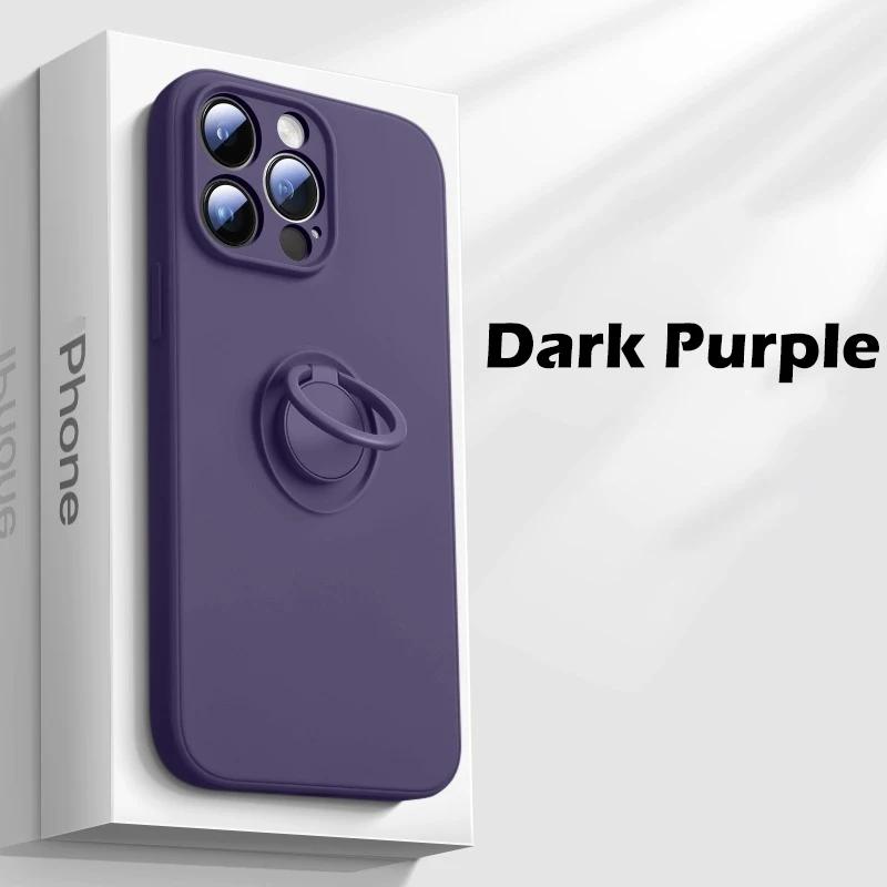 Luxury Liquid Silicone Magnetic Ring Holder Case For iPhone 15 14 13 12 16 Mini 11 Pro Max X XR XS Max Plus Lanyard Cover