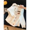 Versatile Round Neck Long Sleeve Knit Sweater Cardigan - Trendy Women's Fashion for Spring and Autumn.