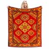 Geometric Patterned Red Blanket with Floral Motifs and Ethnic Design Blanket, Suitable for Use In the Bedroom, Living Room, On the Sofa