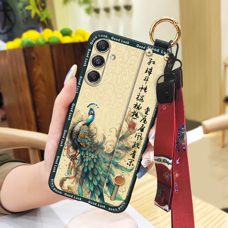 Soft Case Ring Phone Case For Samsung Galaxy M34 5G/F34/SM-M346B Silicone Dirt-resistant Wristband Kickstand Back Cover