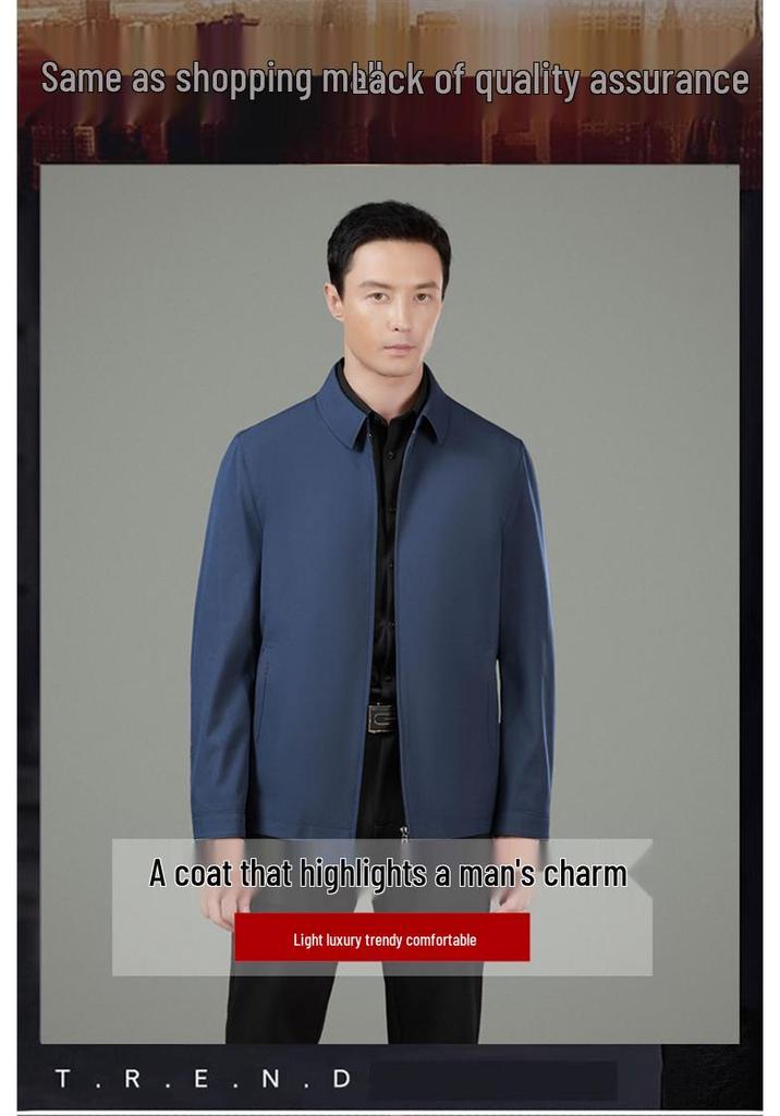 Men's Spring & Autumn Lightweight Classic Jacket for Middle-Aged & Elderly