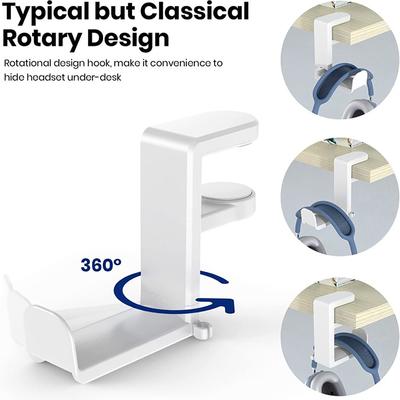 360° Rotating Headphone Stand Desktop Headset Holder Pc Gaming Headset Desk Hanger Hook For Earphone Controller