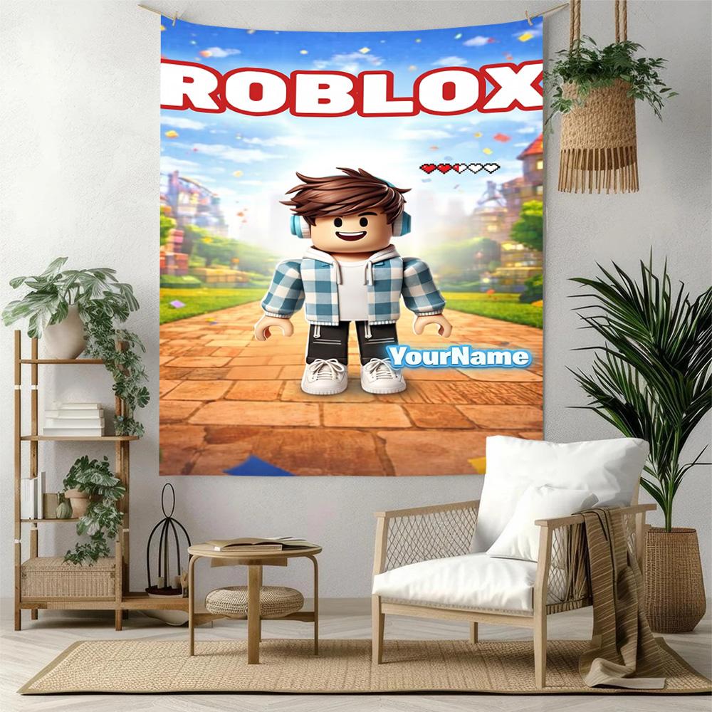 Roblox Custom Your Name Wall Decor Tapestry Art For Pet Memorial Birthdaywedding Party Backdrop Family Gift