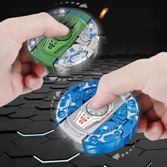 Transforming Robot Dinosaur Spinner Toy Stress Anxiety Relief Simulated Dino Spinning Toy Kids Teens Adults Fingertip Gyroscope Fidget Toy
