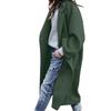 Fall Winter Women's Long Solid Color Wool Coat Casual Warm Thickened Overcoat Outerwear for Women European American Style