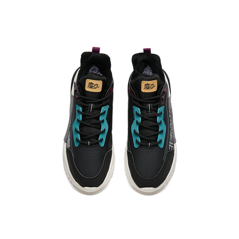 Anta Warm Lightweight Wear-Resistant Slip-Resistant Low-Top Casual Shoes Men's Black Gray Blue Sneakers 112148980-2
