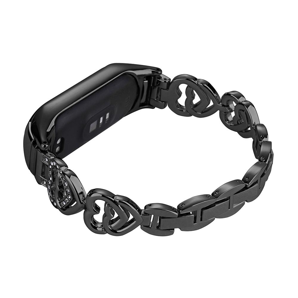 

Thin Metal Strap for Xiaomi Mi Band 5/7/6 Wristband Women Bling Bracelet Slim Watchband for Mi Band 10/9/8 Smartwatch Adjustable Mi Band 7 чёрный