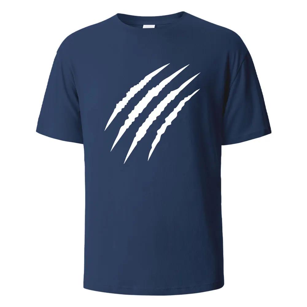 Claw Marks Simplicity Graphic T-Shirts Summer Breathable Comfortable Pure Cotton Tops For UnisexO-neck Oversize Clothing