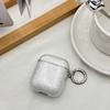 Glitter transparent anti-drop Bluetooth headset case for Apple AirPods 1 /1/1 generation simple round buckle protective cover