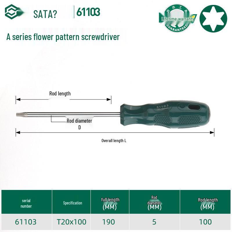 Sata Stubby Screwdriver Set: Phillips, Slotted, Flathead, Torx