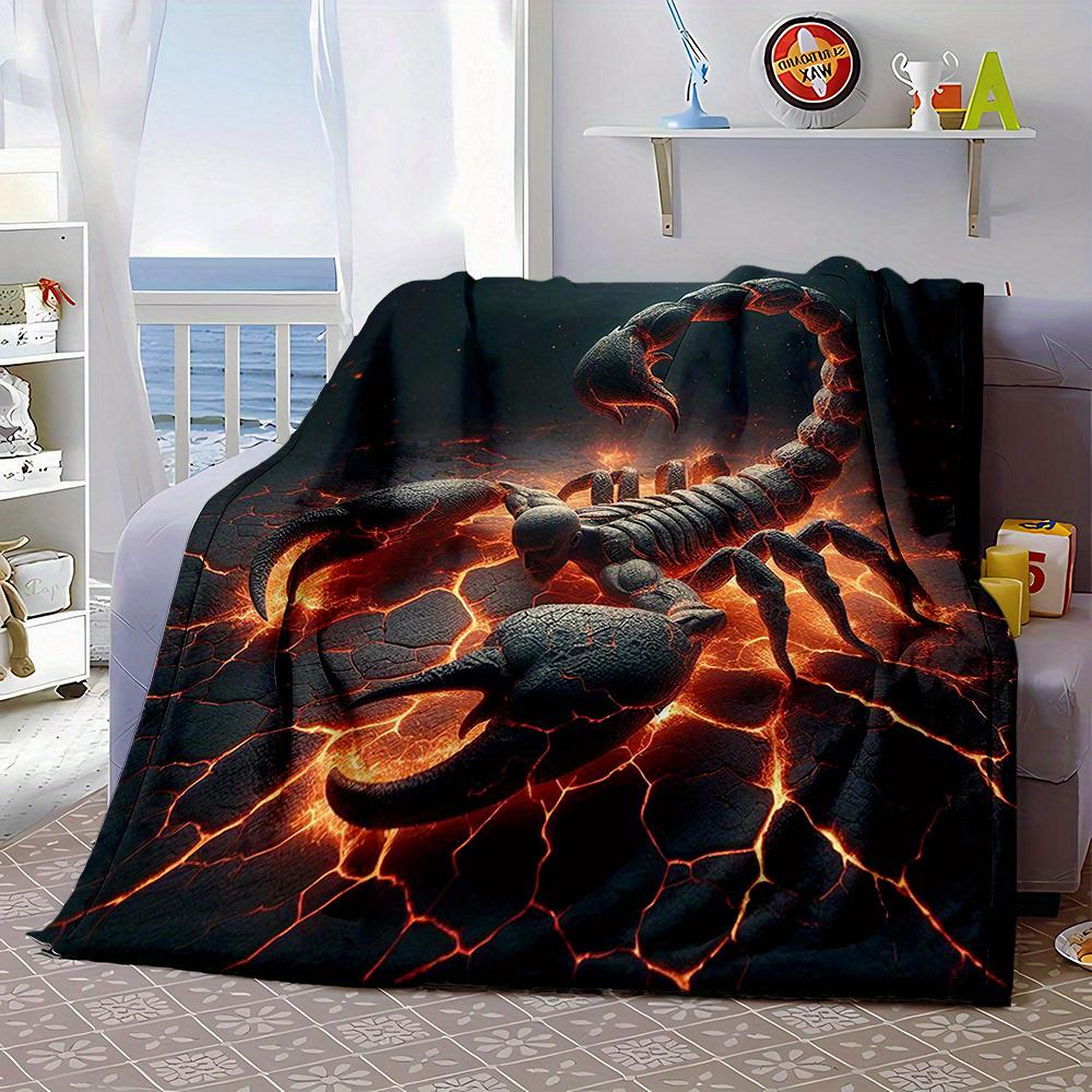 Lava Scorpion Design Blanket , Warm and comfortable throw blanket sofa bed sofa camping trip, the best gift.