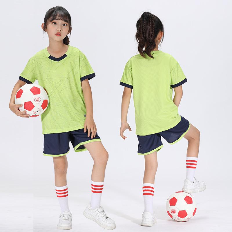 Children's Football Jersey Sets, Boys' and Girls' Quick-dry Short-sleeve Training Elementary School Soccer Match Team Uniforms