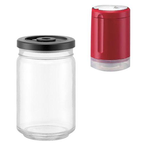 

YAMAZEN Food Pack Set Airless Kit (Fruit Wine Making Kit) (Food Pack Airless FDP-H300(R) & Dedicated Airtight Glass Container FDPY-90) FDPS-G100A