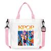 KPop Demon Hunters Shoulder Bag Kawaii Cartoon Handbag Large Capacity Crossbody Fashion Portable Canvas Storage Bags Gift Kid Friendly Entertaining