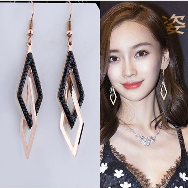 Cheap S925 Silver Needle Earrings Ladies Diamond Inlaid Earhook Jewelry Joom