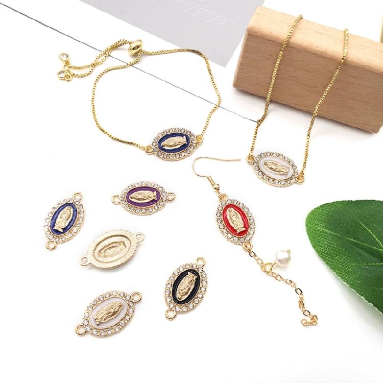Zinc Alloy Charms Ellipse Virgin Mary Charms Pendant For DIY Fashion Necklace
