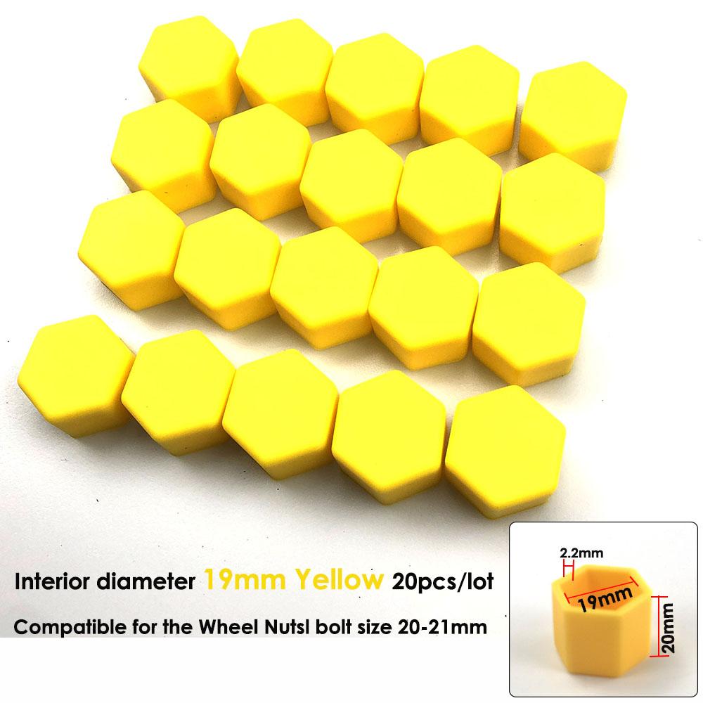 20pcs 17mm 19mm 21mm Black Car Wheel Caps Bolts Covers Nuts Silicone Auto Wheel Hub Protectors Screw Cap Styling Anti Rust Cover