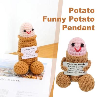 Lustige handgemachte Puppe Geschenk Häkelornament Deez Spielzeug für Freund Ermutigung T1Q9