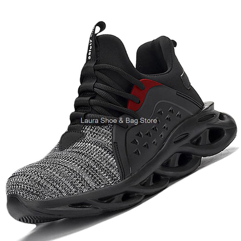 Fashion Lightweight Safety Shoes Men Work Safety Boots Anti-smash Anti-stab Work Sneakers Breathable Steel Toe Shoes for Man Industrial