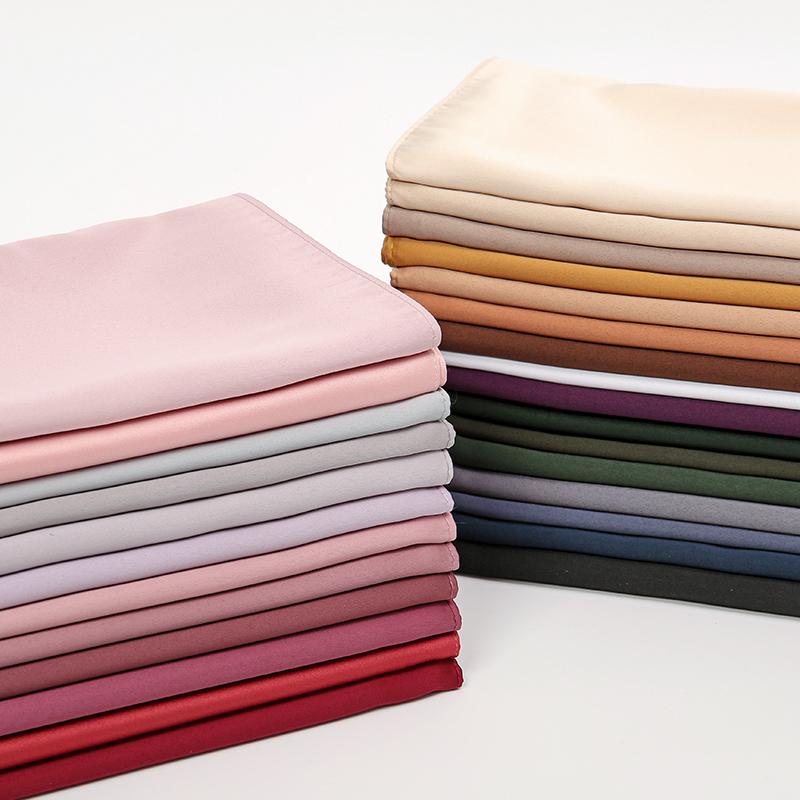115*115cm Premium Satin Square Scarf Good Quality Silk Muslim Women Hijab Good Stitching Scarves Turkey Turban Ramadan Hijabs