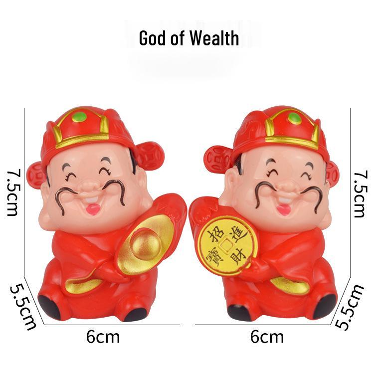 Longevity God Grandma Birthday Cake Topper with Plum Blossom Fan