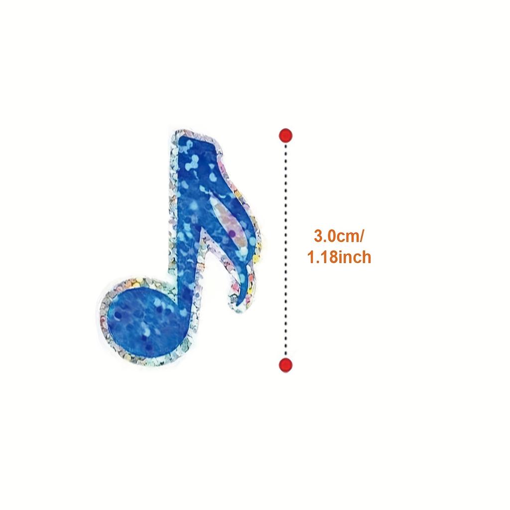 500Pcs/roll Laser Music Symbol Sticker Color Glitter Stickers for Handbook Guitar Musical Instruments Helmet Laptop Decoration