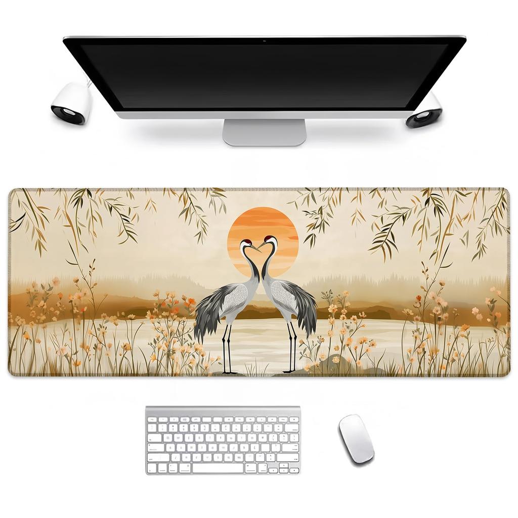 Cartoon Beach Dog Large Mouse Pad Stitched Anti Slip Rubber Base Mat For Gaming Desk Office Pc Keyboard Desktop Accessories