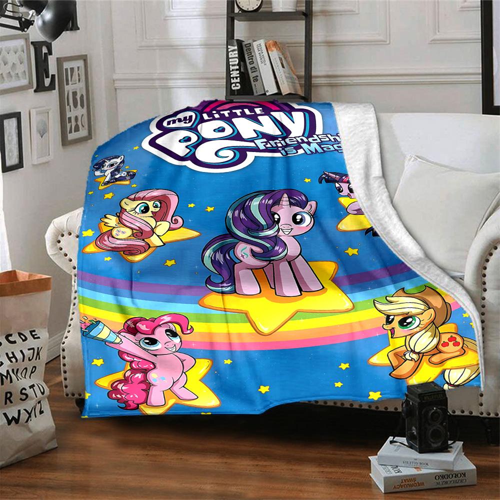 1pc Little Pony Adventure Flannel Blanket,Ultra Soft Warm Plush Throw for Home Bedroom Bed Sofa Cover Camping Picnic gift Y72438