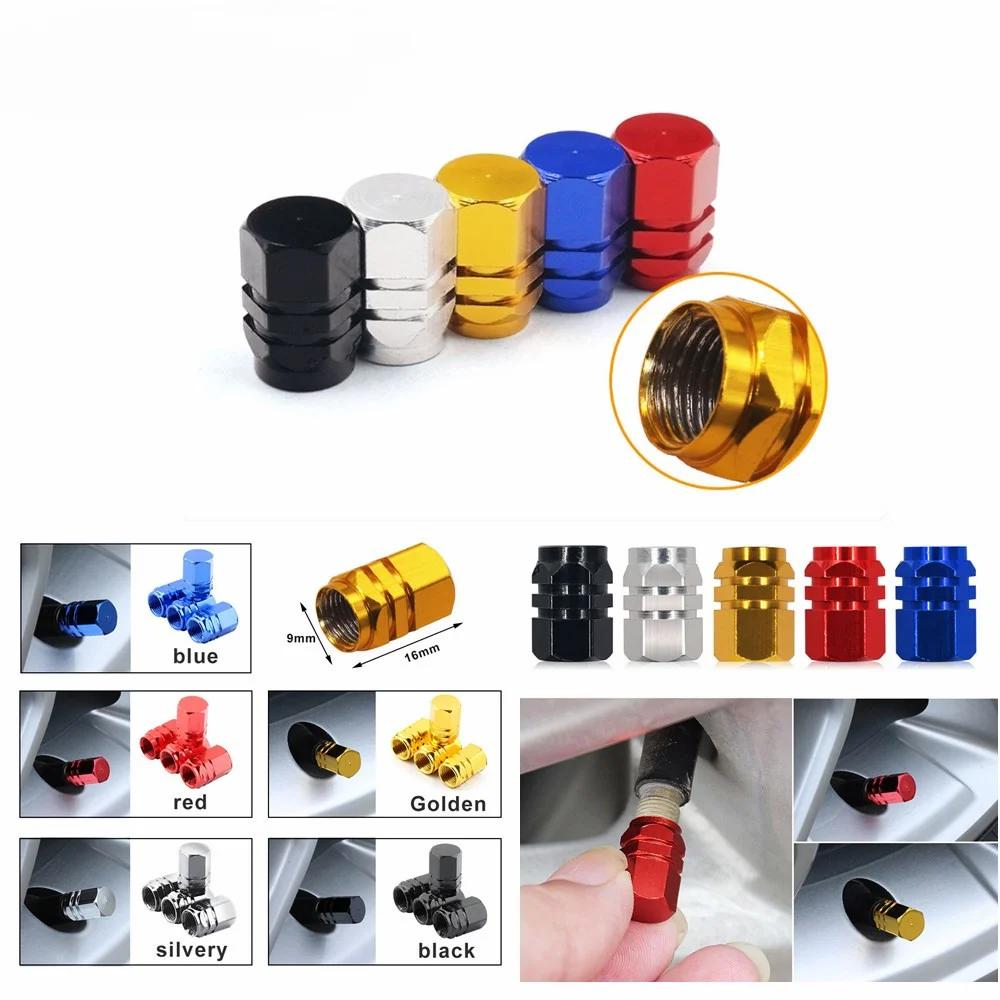 4Pcs Aluminum Tire Valve Caps Car Rim Plugs Tire Valve Cover Valve Stem Nipple Caps Motorcycle Car Wheel Plugs