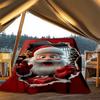 1ks Vánoční Santa Claus Venkovní flanelová deka Měkká celoroční polyesterová přehoz , Perfektní pro pikniky a cestování , Piknikové příslušenství