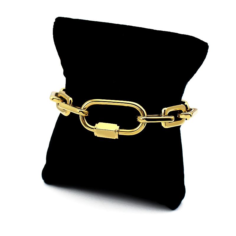 New Chunky Chain Stainless Steel Bracelets for Women Men Big Lock Charm Thick Rectangular Link Bracelet Bangles Hand Jewelry