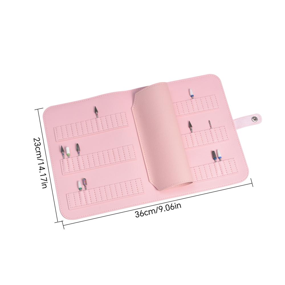 84 Positions Snake Print Folding Nail Drill Bit Organizer Bag Milling Tool Display Grinding Bits Empty Container PU leather Bag