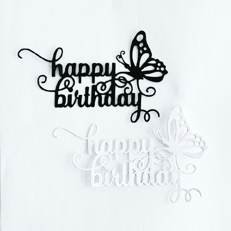 Happy Birthday Cutting Dies Scrapbooking Stencils Carbon Steel Die Cut Templates for Card Making Photo Album Decoration