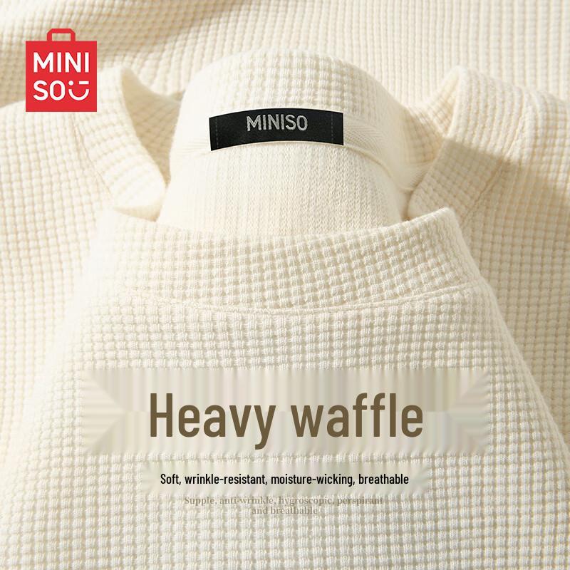 

MINISO Чоловіча футболка з вафельною текстурою з коротким рукавом L