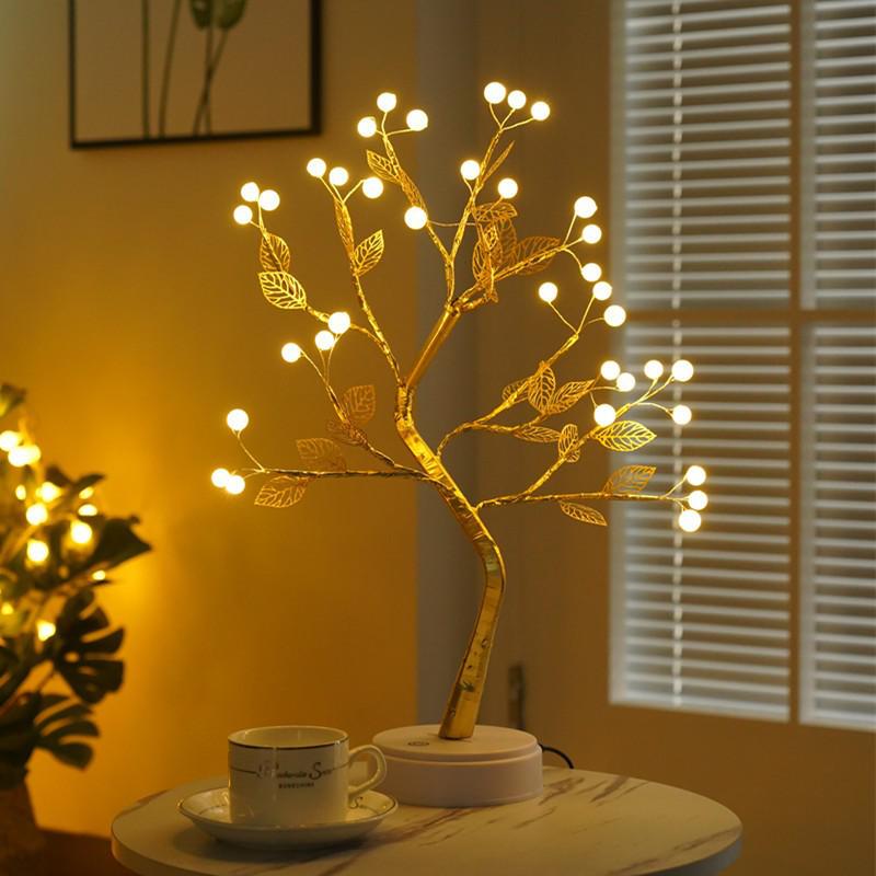 Starry Tree LED Copper Wire String Lights - Touch Switch Night Light