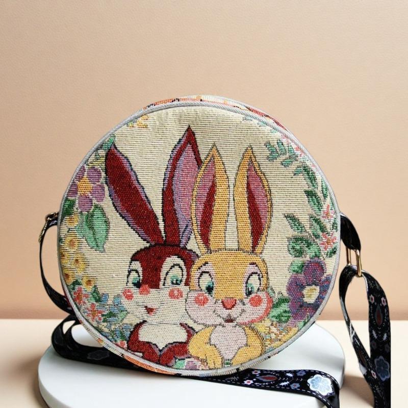 Ethnic-style Hand-held and Crossbody Multi-purpose Bag, Embroidered Bag, Casual Double-sided Hanfu Small Cloth Bag