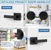 Black Door Handles Interior Door Knobs, Keyless Privacy Door Lock, Heavy Duty Zinc Alloy Door Leverset for Bedrooms Bathrooms