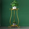Nordic Gold Metal Floor Plant Stand for Flowers, Greenery, Succulents - Ideal for Living Room or Balcony.